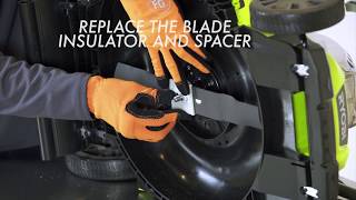 How To Replace a RYOBI Mower Blade [upl. by Bilski]