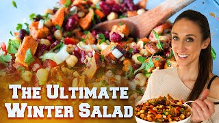 Healthy Sweet Potato Salad With The Best Dressing Easy Vegan Winter Recipe  Maria Tergliafera [upl. by Notgnillew]