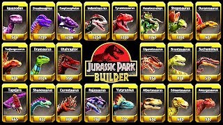 ALL MAX LEVEL 40 DINOSAURUS JURASSIC PARK BUILDER [upl. by Retsel]