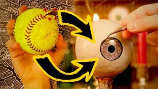 TURNING an OLD SOFTBALL into a GIANT EYEBALL [upl. by Egin]