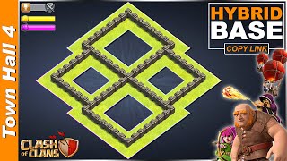 TH4 Base NEW BEST Town Hall 4 Base Copy link FarmingTrophyHybrid  Clash of Clans [upl. by Zilevi529]