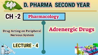 Adrenergic drugs  CH2  L4  Pharmacology  DPharm second year [upl. by Drofnelg]