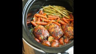 Recette Hauts de Cuisse de Poulet aux légumes à la Mijoteuse [upl. by Langbehn]