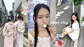 JAPAN VLOG🍥 exploring tokyo kimonos teamLab shibuya sanrio amp anime what i eat amp akihabara [upl. by Ikkir]