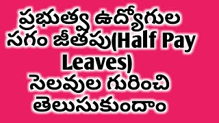 ప్రభుత్వ ఉద్యోగుల సగం జీతపు సెలవుల Half Pay Leavesగురించి తెలుసుకుందాం [upl. by Ax]