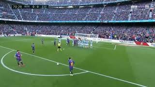 Amazing Panenka FreeKick goal scored by Lionel Messi against Espanyol [upl. by Nodnart302]