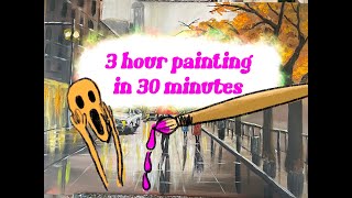 painting a 3 hour painting in 30 minutes with peaceful music [upl. by Carlota]