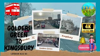 BUS RIDE 83 FROM GOLDERS GREEN TO KINGSBURY LONDON UK  walkwithro [upl. by Lawton777]