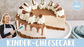 KinderCheesecake 🍫  No Bake Kinderschokolade Cheesecake  Schokoriegel Käsekuchen  Einfach Backen [upl. by Pond597]