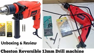 Cheston 13mm impact Drill machine Hammer Reversible CHD13RE unboxing and Review  Drill machine [upl. by Jessica]