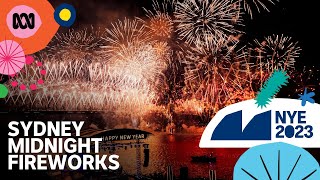 Sydney Midnight Fireworks  LIVE New Years Eve 2023 [upl. by Acinoda]