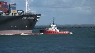 Sea ships entering port of Rotterdam [upl. by Ruhtua]