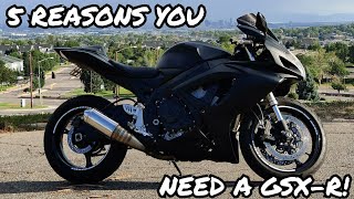 5 REASONS YOU SHOULD BUY A GSXR  SUZUKI GSXR 600 REVIEW  BEGINNER RIDER  BEST 2ND MOTORCYCLE [upl. by Eetsirhc746]