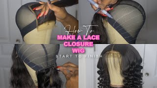 How To Make A Lace Closure Wig For BEGINNERS  VERY DETAILED  Ishowbeauty [upl. by Erbes]