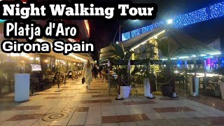 Night Walking Tour  Shopping Street  Platja dAro Girona Spain [upl. by Rahmann]