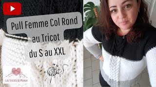 Pull Femme Col Rond au Tricot  Du S au XXL [upl. by Dachia]