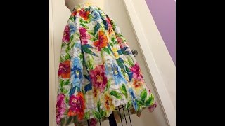 Sewing Project 1 How to make a gathered overskirt [upl. by Zasuwa182]