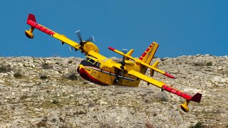 EPIC Canadair CL415 Water Bomber Closeup Action  Croatian Air Force [upl. by Gerianna672]