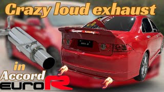 Accord Euro R CL7 Exhaust Installation 🔥  Crazy Loud Exhaust  Apexi N1 Free flow Exhaust [upl. by Felita]