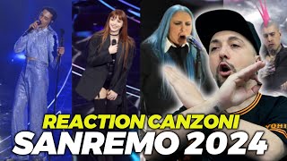 REACTION ALLE CANZONI DI SANREMO 2024 [upl. by Lederer170]