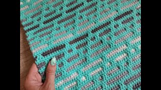 Inset mosaic crochet 2 rows in one color no tails basics tips amp tricks [upl. by Beverly]