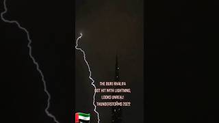 The Burj Khalifa Got Hit😱And Lighting ⚡😱thunderstorm dubaiweatherburjkhalifaviralyoutubeshorts [upl. by Deadman952]