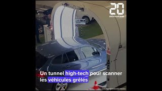 Grêle en Gironde  Un centre de débosselage hightech pour traiter les voitures endommagées [upl. by Yraht238]