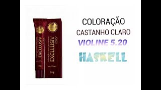 COLORAÇÃO CASTANHO CLARO VIOLINE 520 HASKELL BY STEFANY SOUZA [upl. by Kitti]