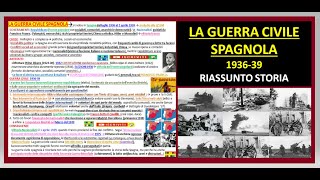 LA GUERRA CIVILE SPAGNOLA  riassunto storia [upl. by Zere]