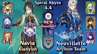 C0 Xianyun Navia amp C0 Neuvillette Hyperbloom  NEW Spiral Abyss 44 Floor 12 9 Star  Genshin Impact [upl. by Riay]