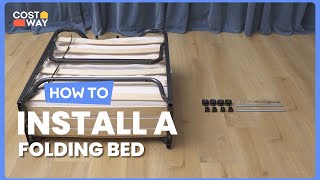 How to Install the Made in Italy Rollaway Folding Bed with Memory Foam Mattress  HW69449 costway [upl. by Alyam]