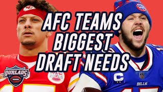 AFC Teams 2024 NFL Draft Needs Live Analysis and Breakdown [upl. by Winona]