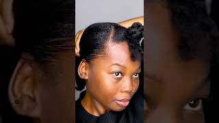 Elegant Protective Hairstyle for Natural Hair twolowbuns afropuff 4chair khadijahwithah howto [upl. by Eipper644]