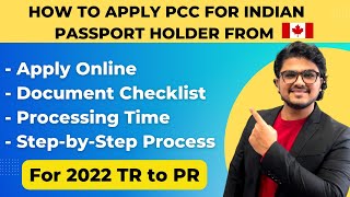 Apply PCC for Indian Passport Holder from Canada  PR Pathway September 2022  BLS Application  PSK [upl. by Acirederf]