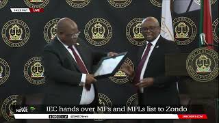 IEC Lists Handover  Electoral Commission presents lists of MPs and MPLs to Chief Justice Zondo [upl. by Netsew199]