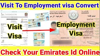 Dubai visit visa to employment visa convert  Visit visa employment me convert hua ya nhi check kare [upl. by Doomham515]