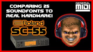 25 Roland SC55 Soundfonts compared to REAL SC55 Doom E1M1 MIDI [upl. by Cochrane]