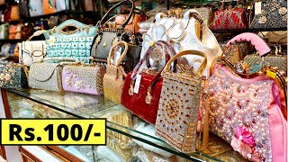 Hyderabad Imported Hand Bags Purses Clutches Sling Bags Charminar Shopping Market [upl. by Tatianna]