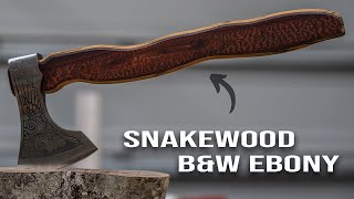 Making A Forged Tomahawk Camping Axe With Snakewood  BampW Ebony Handle [upl. by Lemrahc]