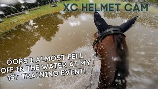 MY 1ST TRAINING EVENT CROSS COUNTRY HELMET CAM💥 Course Brook Farm Horse Trials XC • GoPro Eventing [upl. by Skricki948]