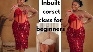 How to cut and sew an inbuilt corset PART TWO very beginners friendlycorsets [upl. by Acirej461]