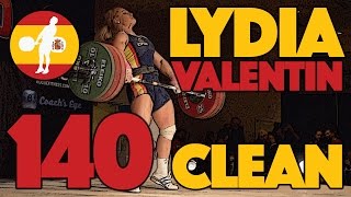 Lydia Valentin 140kg Clean Slow Motion [upl. by Adley]