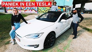 Paniek in een Tesla 😱 [upl. by Menis50]