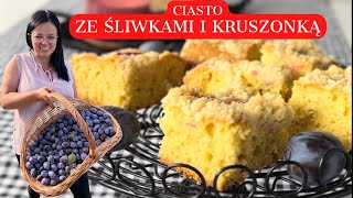 CIASTO ZE ŚLIWKAMI I KRUSZONKĄ Pyszne łatwe ciasta przepisy Pyszne ciasto na niedzielę [upl. by Coheman]