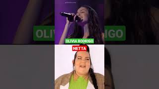 OLIVIA RODRIGO vs NETTA  No Autotune shorts [upl. by Lunt]