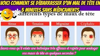 Voici comment se débarrasser d’un mal de tête en 5 minutes sans médicaments [upl. by Eenad222]