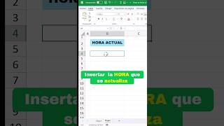 Insertar la HORA que se ACTUALIZA en Excel excel [upl. by Oirram]