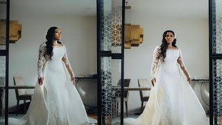 How to cut and sew a detachable wedding dress trainDetachable wedding train tutorial [upl. by Mannes667]