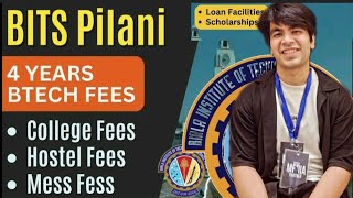 BITS Pilani  Fees and Scholarship for 4 year BTech 2024 with Hostel Details  BITSAT 2024 [upl. by Yllom]