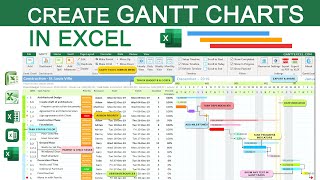 How to Make a Gantt Chart in Excel  Step by Step Tutorial  Gantt Chart Excel [upl. by Eila]